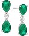 Emerald (6-1/2 ct. t. w. ) & Diamond (1/8 ct. t. w. ) Drop Earrings in 14k White Gold