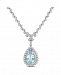 Aquamarine (2 2/3 ct. t. w. ) and Diamond (1 1/2 ct. t. w. ) Drop Necklace in 14k White Gold