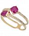 Certified Ruby (1-1/10 ct. t. w. ) & Diamond (1/5 ct. t. w. ) Double Band Statement Ring in 14k Gold