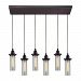 31-BEL-2970958 - Bailey Street Home - St Georges Passage - Six Light Rectangular PendantOil Rubbed Bronze Finish with Smoke Glass - St Georges Passage
