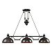 31-BEL-2972546 - Bailey Street Home - Pulley Adjustable Island Pendant Light - 13 Inch 28.5W 3 LED Island - Farmhouse StyleOiled Bronze Finish with Metal Shade - Fallowfield