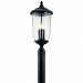 147-BEL-2279384 - Bailey Street Home - Lees Barton - Three Light Outdoor Post LanternTextured Black Finish with Clear Seeded Glass - Lees Barton