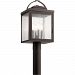 147-BEL-4187665 - Bailey Street Home - Sowell Street - Four Light Outdoor Post LanternRubbed Bronze Finish with Clear Seeded Glass - Sowell Street