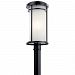 147-BEL-4187400 - Bailey Street Home - Brookside Woodlands - 22 inch 10W 1 LED Outdoor Post LanternBlack Finish with Satin Etched Glass - Brookside Woodlands