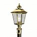 147-BEL-555886 - Bailey Street Home - Admirals Laurels - One Light Post MountPolished Brass Finish with Clear Beveled Glass - Admirals Laurels