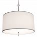 SATHP02MB-BN-206 - Stonegate - Athens - 24 Inch Three Light Medium Base Round PendantBrushed Nickel Finish with White Acrylic Glass with Ivory Silk Dupioni Shade with Clear Crystal - Athens