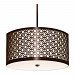 SBREP04L2-RB-209 - Stonegate - Brentwood - 20 Inch 120-277V 44W 1 LED Side Pattern Round PendantHand Rubbed Bronze Finish with White Acrylic Glass with White Silk Dupioni Shade - Brentwood