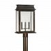 9665OB - Capital Lighting - Bolton - 3 Light Outdoor Post Mount Old Bronze Finish with Antique Glass - Bolton