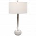 28387 - Uttermost - Danes - 1 Light Modern Table Lamp Black Nickel/White Marble/Black Finish with Crisp White Linen Fabric Shade - Danes