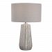 28391-1 - Uttermost - Pikes - 1 Light Table Lamp Stone-Ivory/Taupe Glaze/Brushed Nickel/Crystal Finish with Light Gray Fabric Shade - Pikes