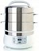 Euro Cuisine Stainless Steel 2-Tier Electric Steamer, Fs2500 White And Stainless Steel