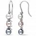 Tangelo Multi-Color Cultured Freshwater Pearl And Diamond-Accent Sterling Silver Drop Earrings Multi None