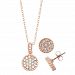 Ti Amo Jewellery Ti Amo Women's Circle Crystal Bead Trim Necklace And Earring Set Pink