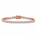 Avra Rose 18-4/5 Carat T. G. W. Cubic Zirconia Rose Plated Sterling Silver Tennis Bracelet White None