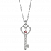 Quintessential Women's Pink And Clear Key Pendant Crystal Necklace Pink And Clear