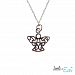 Jewels 4 Ever Sterling Silver Angel Pendant & Chain White