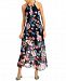 Crystal Doll Juniors' Floral-Print Necklace Maxi Dress