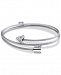 Charriol White Topaz Arrow Wrap Bracelet (1/10 ct. t. w. ) in Stainless Steel and Sterling Silver