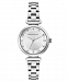 Bcbgmaxazria Ladies Silver Stainless Steel Bracelet with Facet Dial, 32mm