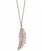 Effy Diamond Feather 18" Pendant Necklace (5/8 ct. t. w. ) in 14k Rose Gold