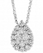 Effy Diamond Teardrop Halo Cluster 18" Pendant Necklace (3/4 ct. t. w. ) in 14k White Gold