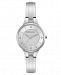 Bcbgmaxazria Ladies Silver Bangle Bracelet Watch with Silver Dial, 32mm