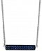Effy Sapphire Cluster Horizontal Bar 18" Pendant Necklace (5/8 ct. t. w. ) in Sterling Silver
