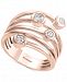 EffyY Diamond Coil Bezel Statement Ring (1/3 ct. t. w. ) in 14k Rose Gold