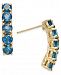 London Blue Topaz Curved Bar Drop Earrings (2-3/4 ct. t. w. ) in 14k Gold