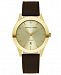 Geoffrey Beene Gold Sunray Brown Smooth Strap Genuine Diamond Watch