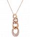 Le Vian Chocolatier Diamond Interlocking Link 18" Pendant Necklace (7/8 ct. t. w. ) in 14k Rose Gold