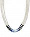 Cultured Freshwater Pearl (4mm) and Sapphire (39-1/2 ct. t. w. ) Necklace in 14k Gold