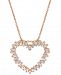 Le Vian Vanilla Diamond Baguette Heart 20" Pendant Necklace (5/8 ct. t. w. ) in 14k Rose Gold