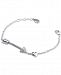 Charriol White Topaz Arrow, Heart & Cable Link Bracelet (1/10 ct. t. w. ) in Sterling Silver & Stainless Steel