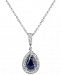 Sapphire (3/4 ct. t. w. ) & Diamond (1/4 ct. t. w. ) 18" Pendant Necklace in 14k White Gold(Also Available In Emerald and Ruby)