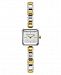 Bcbgmaxazria Ladies Two Tone Bracelet Watch with Silver Square Dial, 20mm
