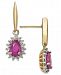 Ruby (1 ct. t. w. ) & Diamond (1/5 ct. t. w. ) Drop Earrings in 14k Gold
