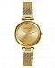 Bcbgmaxazria Ladies Gold Tone Mesh Bracelet Watch with Gold Dial, 33mm