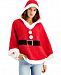 Hooked Up by Iot Juniors' Faux-Sherpa Santa Poncho Hoodie