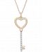 Diamond Heart Key 18" Pendant Necklace (1/10 ct. t. w. ) in 14k Gold