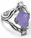 Carolyn Pollack Carved Purple Jade (10x16mm) and White Topaz (1/4 ct. t. w. ) Ring in Sterling Silver