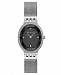 Bcbgmaxazria Ladies Silver Tone Mesh Bracelet Watch with Black Dial, 35mm