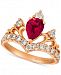 Le Vian Rhodolite Garnet (1 ct. t. w. ) & Diamond (3/4 ct. t. w. ) Tiara Ring in 14k Rose Gold