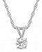 Certified Round Diamond Solitaire Pendant Necklace (1/3 ct. t. w. ) in 14k White Gold or Yellow Gold