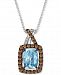 Le Vian Sea Blue Aquamarine (1-1/6 ct. t. w. ) & Diamond (1/3 ct. t. w. ) 18" Pendant Necklace in 14k White Gold