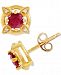 Certified Ruby (5/8 ct. t. w. ) & Diamond Accent Stud Earrings in 14k Gold