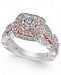 Diamond Halo Statement Ring (1 ct. t. w. ) in 14 White Gold & 14k Rose Gold