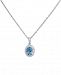 Aquamarine (9/10 ct. t. w. ) & Diamond (1/6 ct. t. w. ) 18" Pendant Necklace in 14k White Gold