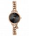 Bcbgmaxazria Ladies Round Rose Goldtone Stainless Steel Chain Bracelet with Crystal Charm Watch, 26mm