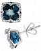 Effy London Blue Topaz (8-1/5 ct. t. w. ) & Diamond (1/3 ct. t. w. ) Stud Earrings in 14k White Gold